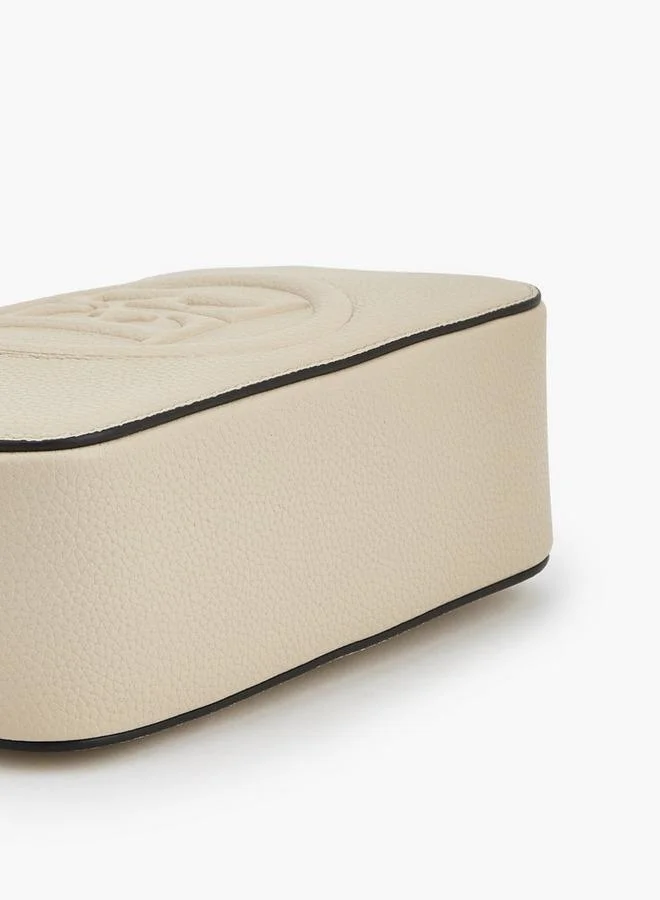 ELLE BEIGE Monogram Embossed Crossbody Bag With Chain Strap for Women | Best Price UAE